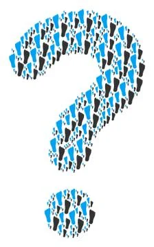 Question Mark Shape of Human Footprints Icons Stock Illustration