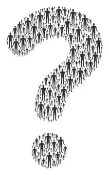 Question Mark Shape of Human Icons Stock Illustration