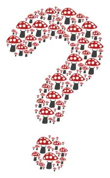 Question Mark Shape of Mushroom Icons Illustrazione stock