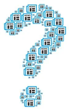 Question Mark Shape of Newspaper Icons Stock Illustration