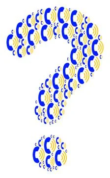 Question Mark Shape of Phone Ring Icons Illustrazione stock