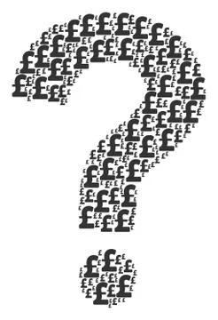 Question Mark Shape of Pound Sterling Icons 스톡 일러스트