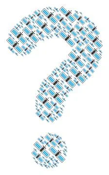 Question Mark Shape of Satellite Icons イラスト素材