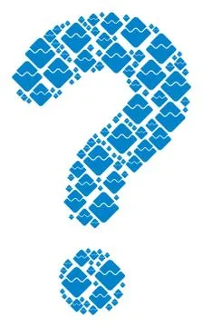 Question Mark Shape of Waves Currency Icons Stock Illustration