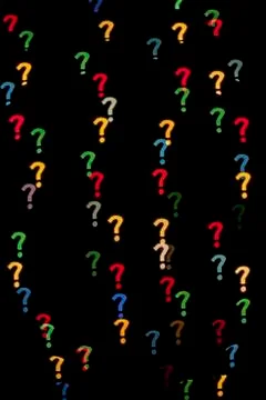 Question mark shaped bokeh Foto stock