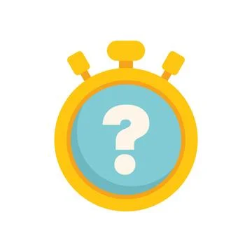 Question mark showing on analog stopwatch timer Illustrazione stock