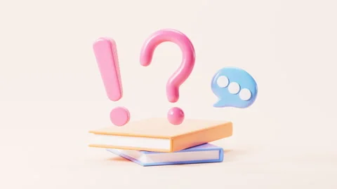 Question mark sign and book, think about a problem, find the answer, 3d ren.. Stock Footage 283642473