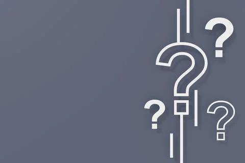 Question mark sign banner. 3D rendering. Stock Illustration