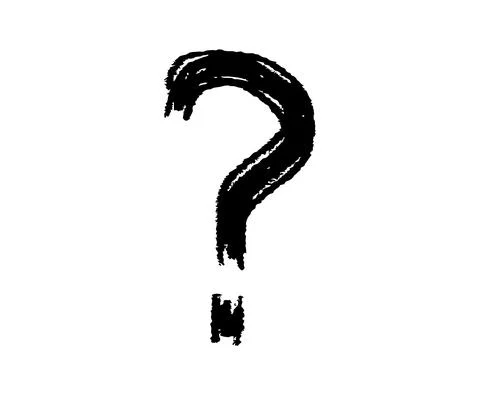 Question mark sign brush stroke trash style typography Stock Illustration
