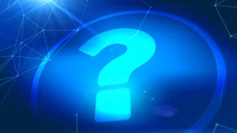 Question mark sign faq icon animation blue digital elements technology Stock Footage 96102207
