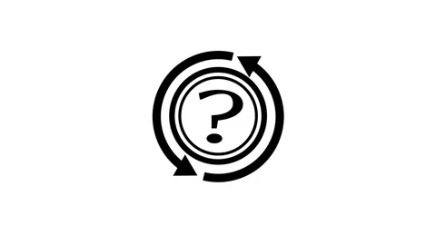 Question mark sign icon, on circle pointer animation background Stock Footage 258217906