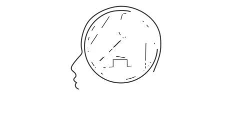 Question mark sign icon in circle textured by lines connected with dots inside Stock Footage 269859666