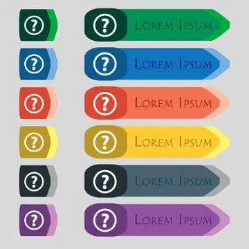 Question mark sign icon. Help speech bubble symbol. FAQ sign Set colour butto Illustrazione stock