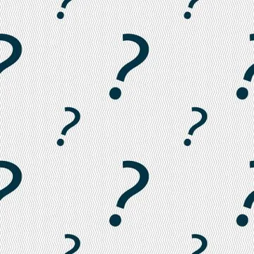 Question mark sign icon. Help symbol. FAQ sign. Seamless pattern with geometr Stockillustratie