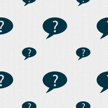 Question mark sign icon. Help speech bubble symbol. FAQ sign. Seamless patter Stock Illustration