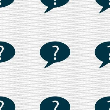 Question mark sign icon. Help speech bubble symbol. FAQ sign. Seamless abstra Stock Illustration