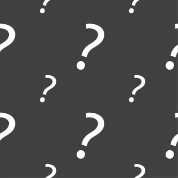 Question mark sign icon. Help symbol. FAQ sign. Seamless pattern on a gray ba Illustrazione stock