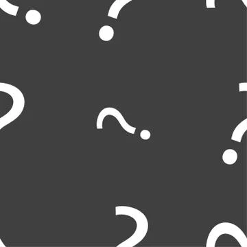 Question mark sign icon. Help symbol. FAQ sign. Seamless pattern on a gray ba Stock Illustration