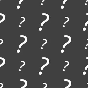 Question mark sign icon. Help symbol. FAQ sign. Seamless pattern on a gray ba Stockillustratie