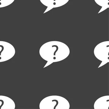 Question mark sign icon. Help speech bubble symbol. FAQ sign. Seamless patter Stock Illustration