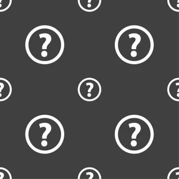 Question mark sign icon. Help speech bubble symbol. FAQ sign. Seamless pattern o Stock Illustration