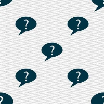 Question mark sign icon. Help speech bubble symbol. FAQ sign. Seamless abstract Stock Illustration