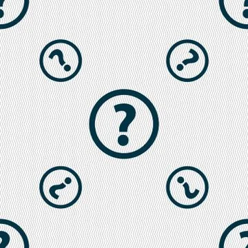 Question mark sign icon. Help speech bubble symbol. FAQ sign. Seamless pattern w Stock Illustration