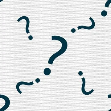 Question mark sign icon. Help symbol. FAQ sign. Seamless pattern with geometric Illustrazione stock