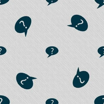 Question mark sign icon. Help speech bubble symbol. FAQ sign. Seamless pattern w Stockillustratie