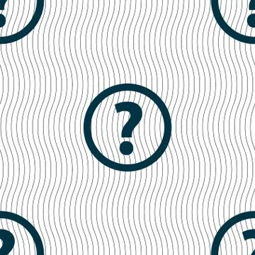 Question mark sign icon. Help speech bubble symbol. FAQ sign. Seamless pattern w Stock Illustration