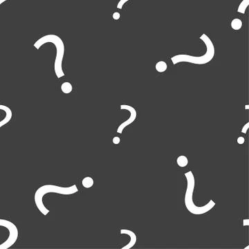 Question mark sign icon. Help symbol. FAQ sign. Seamless pattern on a gray backg 库存插图