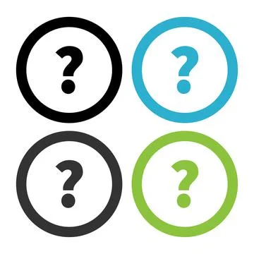 Question mark sign icon. Help speech bubble symbol. FAQ sign. Round colourful Illustrazione stock