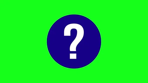 Question Mark Sign Inside Blue Circle Motion on Green Background Stock Footage 291378157