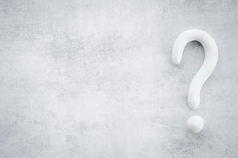 Question mark sign made of plasticine. FAQ and help concept Stock Photos