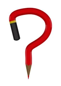 Question mark sign from pencil Ilustração Stock