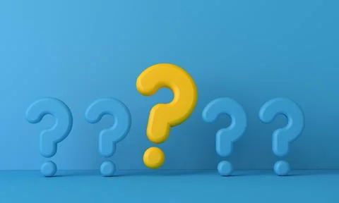 Question mark sign standing out from the crowd. 3D Rendering Stock Illustration