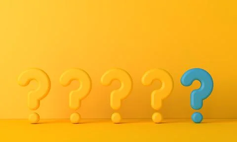 Question mark sign standing out from the crowd. 3D Rendering Stock Illustration