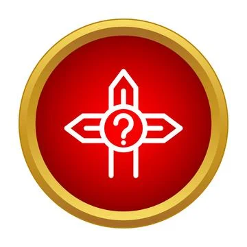 Question mark signpost showing direction choice and uncertainty Stock Illustration