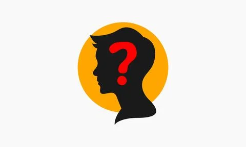 Question Mark In Silhouette Head, Question Illustration. Stock Illustration