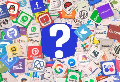 Question mark, social media background Illustrazione stock