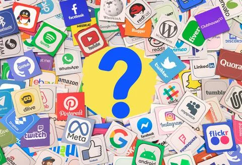 Question mark, social media background Illustrazione stock