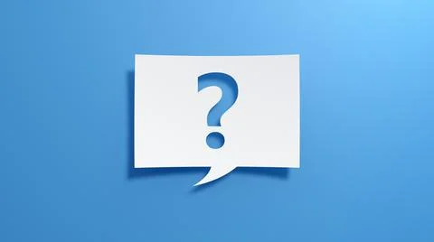 Question Mark. Speech Bubble. Design with white cut out paper. 3D Render. Stock Illustration