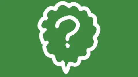 Question mark speech bubble hand-drawn cartoon graphic with chalk outline FAQ 動画素材 337785629