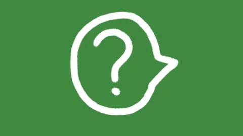 Question mark speech bubble hand-drawn cartoon graphic with chalk outline FAQ Stock Footage 339011712