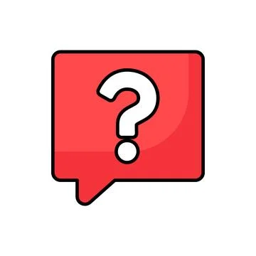 Question mark speech bubble help support outline vector isolated icon Stock Illustration