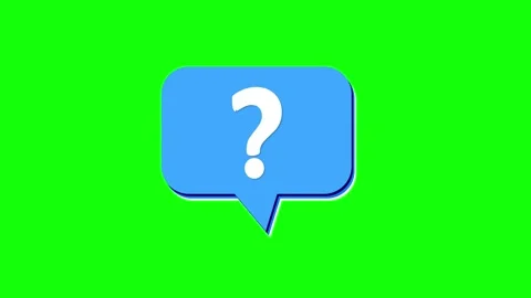 Question Mark Speech Bubble Icon Animated Motion Graphic on Green Screen Stock Footage 310949235