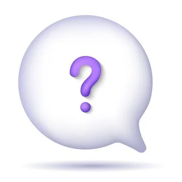 Question mark speech bubble icon. 3d communication symbol Stock Illustration