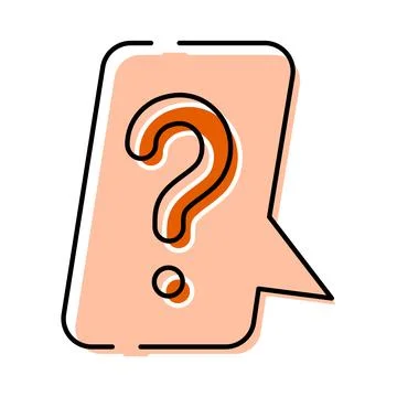 Question mark in speech bubble icon providing support Stock Illustration