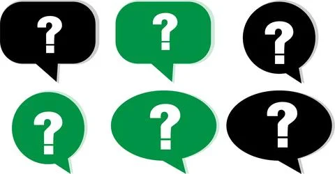 Question Mark Speech Bubble Icons Set Stock Illustration