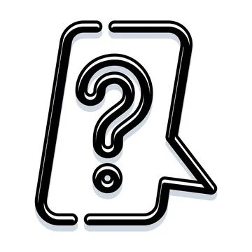 Question mark in speech bubble outline icon Stock Illustration